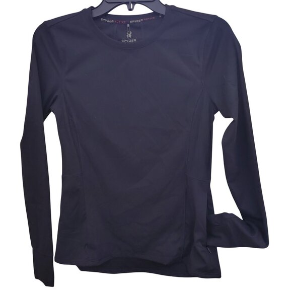 SPYDER Active Women XL Long Sleeve Pullover Activewear Pocket Shirt Thumb Hole - Picture 2 of 8